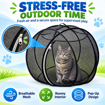 🐱🌿 FreshAir Cat Haven™ – Pop-Up Mesh Playpen