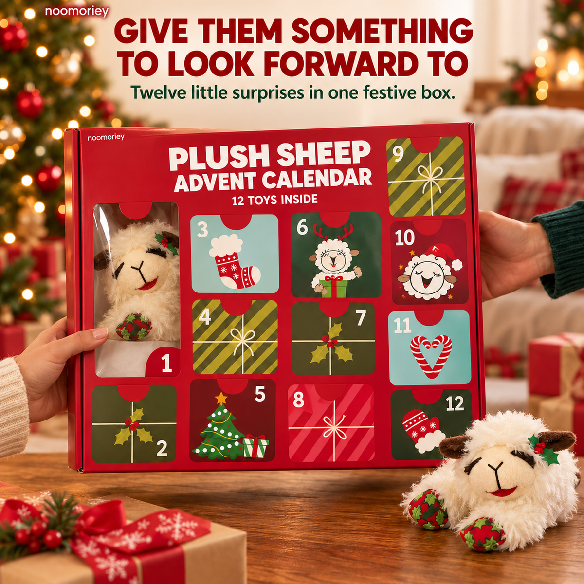 🎄🐑 Plush Sheep Advent Calendar – 12 Days of Christmas Surprises 🎁