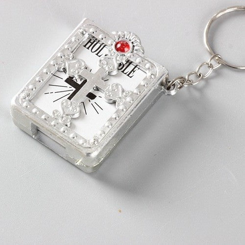 ✝️ Mini Holy Bible Keychain – Tiny Bible Book & Cross Faith Gift