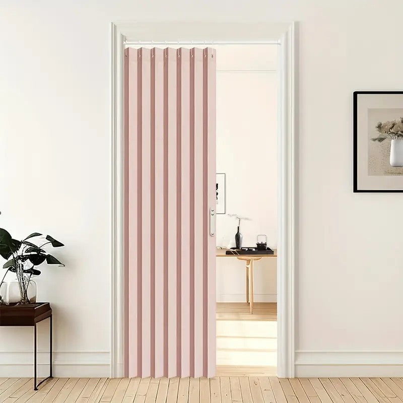 Room Partition Divider Curtains, Pleated Folding Door Curtain for Doorways