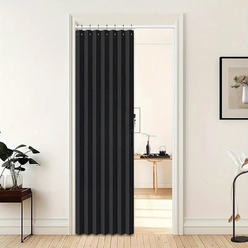 Room Partition Divider Curtains, Pleated Folding Door Curtain for Doorways