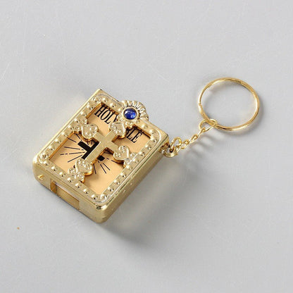 ✝️ Mini Holy Bible Keychain – Tiny Bible Book & Cross Faith Gift