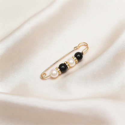 ✨ Pearl & Rhinestone Safety Pin Brooch – Elegant Decorative Fashion Accessory