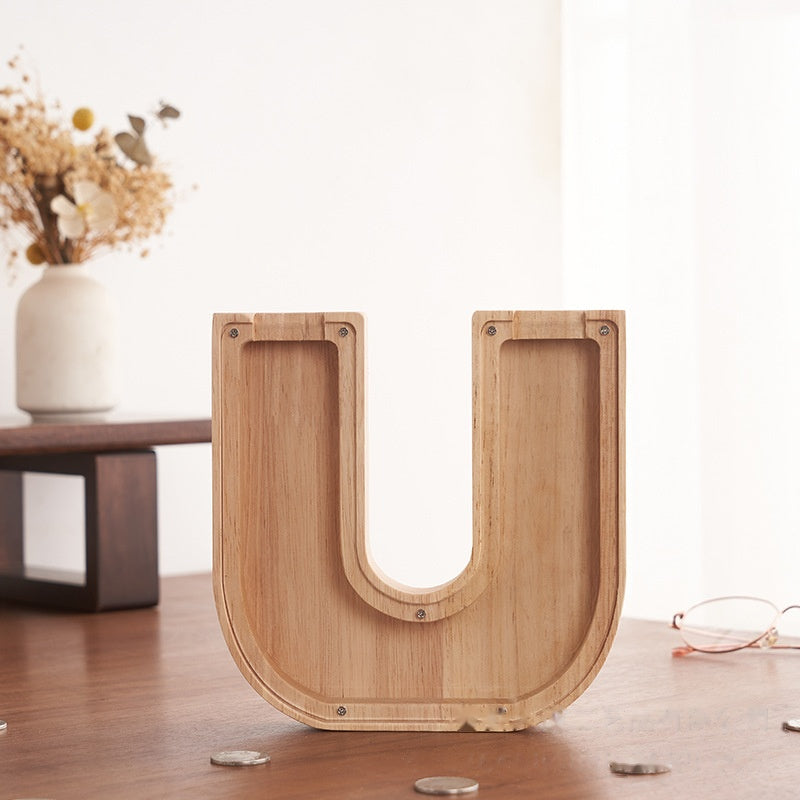 💛 Wooden Letter Piggy Bank – A Special Place for Their First Savings