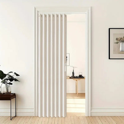 Room Partition Divider Curtains, Pleated Folding Door Curtain for Doorways