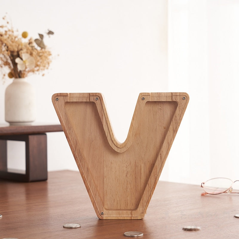 💛 Wooden Letter Piggy Bank – A Special Place for Their First Savings