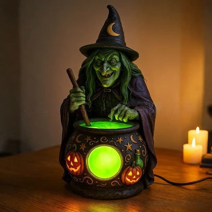 🧙‍♀️ Enchanted Witch Lantern Lamp – Spooky Halloween Table Decor 🎃✨