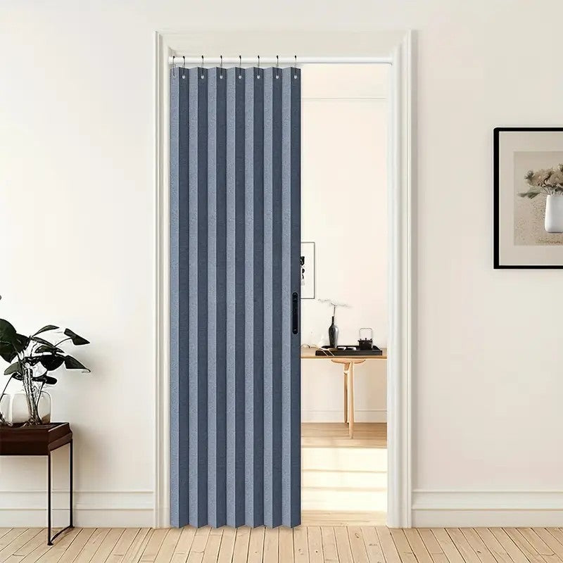 Room Partition Divider Curtains, Pleated Folding Door Curtain for Doorways