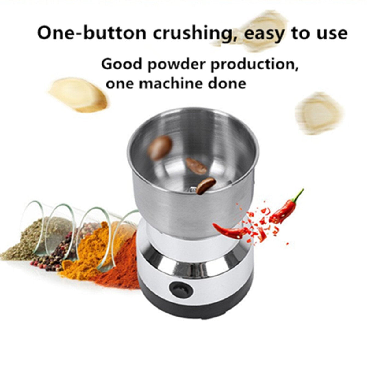 🌿 Stainless Steel Dry Ingredient Grinder – Fast Grinding for Spices, Grains & Coffee ✨