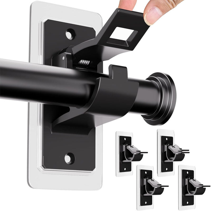 🏡✨ No-Drill Curtain Rod Brackets – Self-Adhesive Wall Mount Holders for Easy Window Decorating 🪟