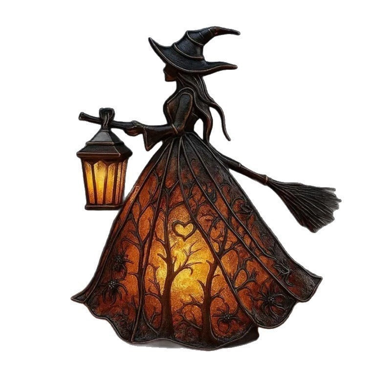 🧙‍♀️ Enchanted Witch Lantern Lamp – Spooky Halloween Table Decor 🎃✨