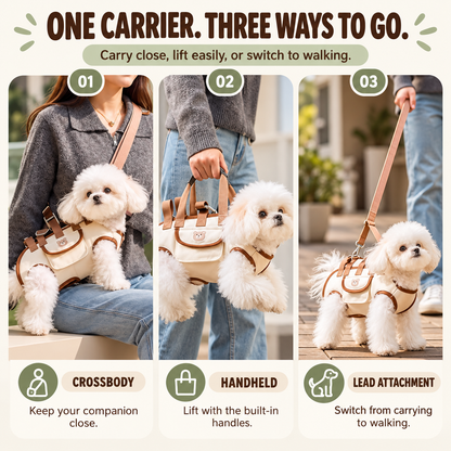 🐾 Portable Breathable Pet Carrier Sling & Bag - Hands-Free Puppy Pouch