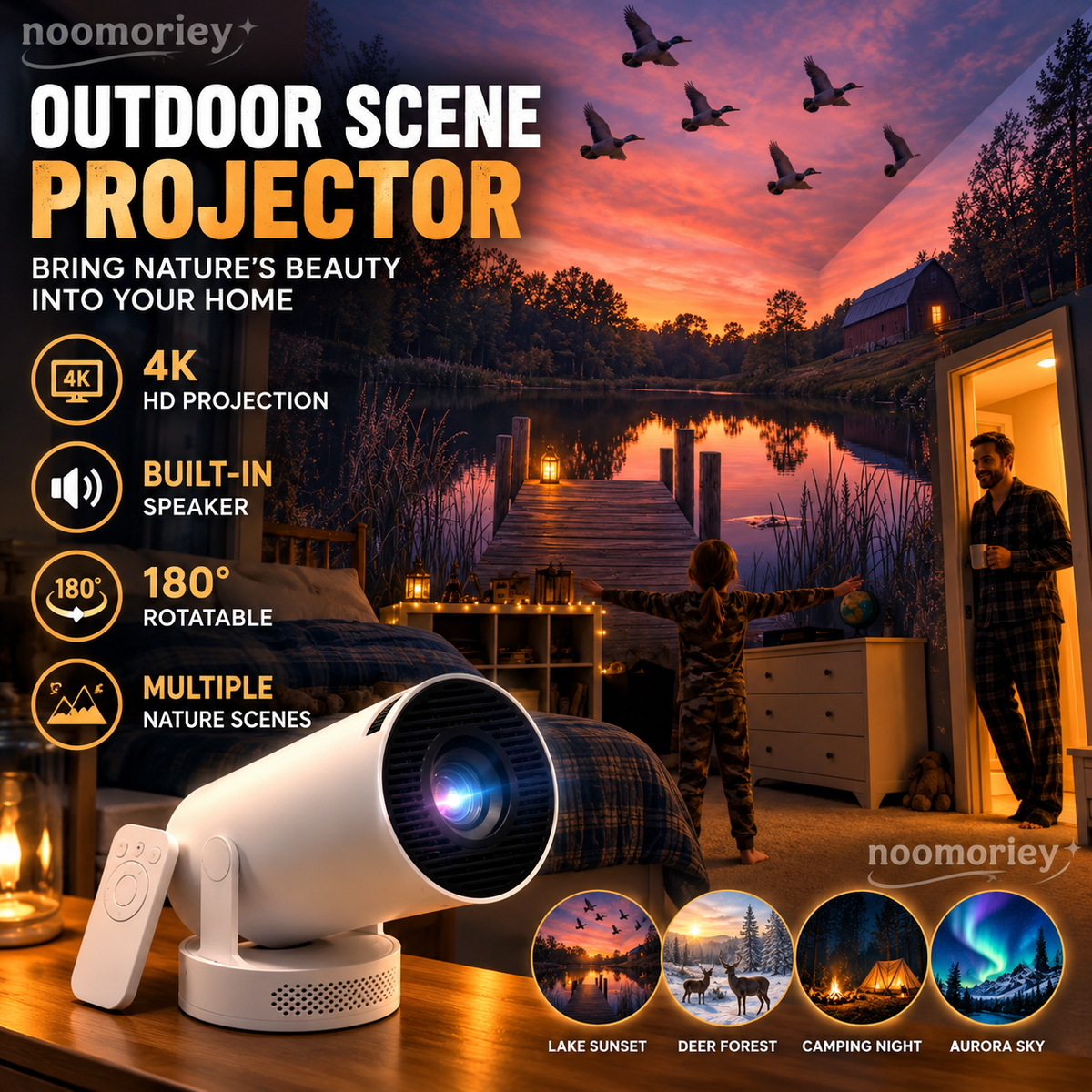 🏕️ Wildscape™ Nature Projector – Transform Any Room Into A Magical Outdoor Escape