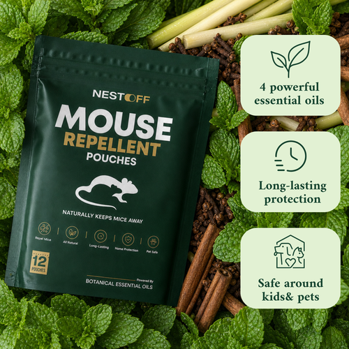 🌿 Botanical Mouse Repellent Pouches – Essential Oil Scent for Home, Garage & RV