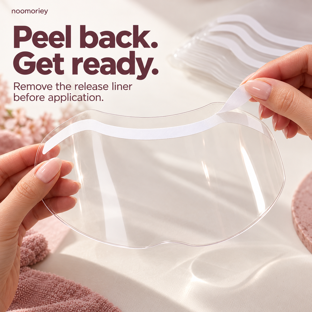 50-Pack Disposable Face Shields – Clear Adhesive Splash Guards for Hair Washing & Lash Care ✨