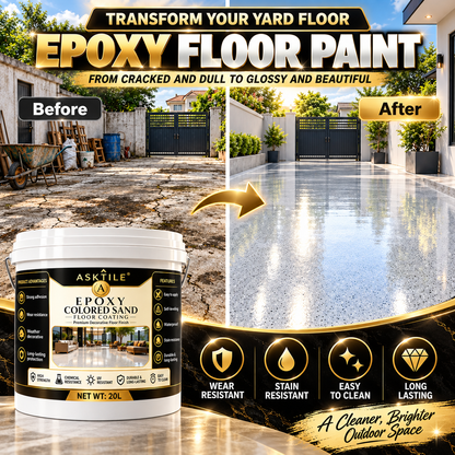 ✨ High-Gloss Marble-LookEpoxy Self-Leveling Floor Coating– Transform Garages, Basements, Courtyard & Workshops