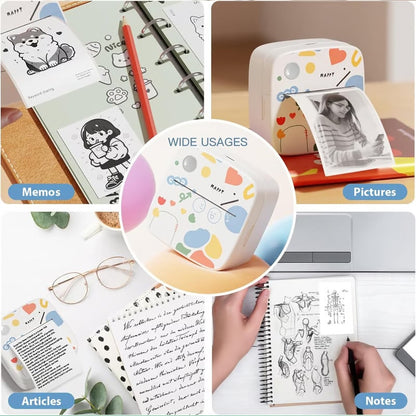 🖨️ Mini Portable Thermal Printer - Inkless Bluetooth Sticker Maker