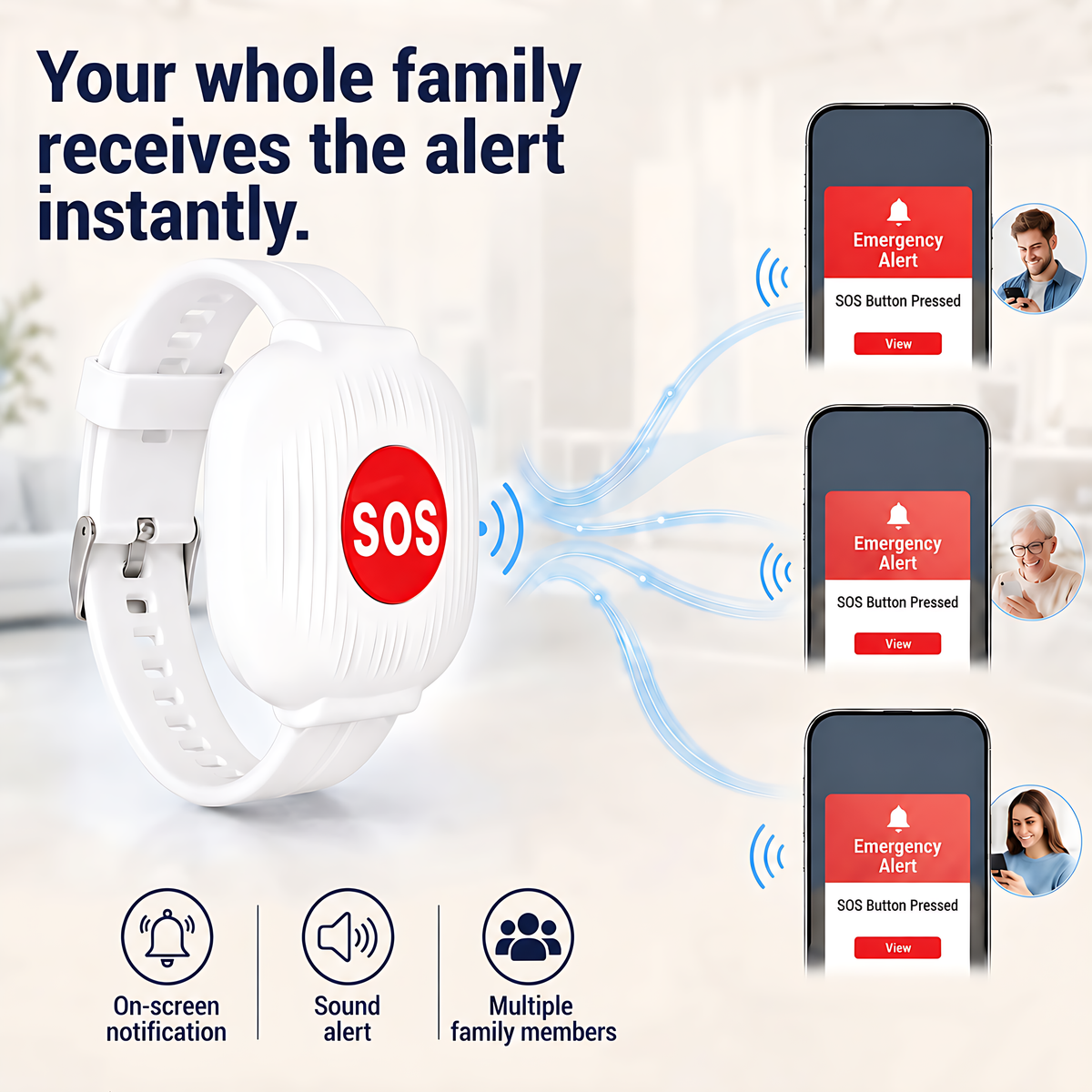 Emergency SOS Button Bracelet for Seniors