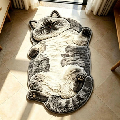 🐱Last Day 49% OFF🔥🔥🔥Chubby Tabby Cat Shaped Rug 🤎