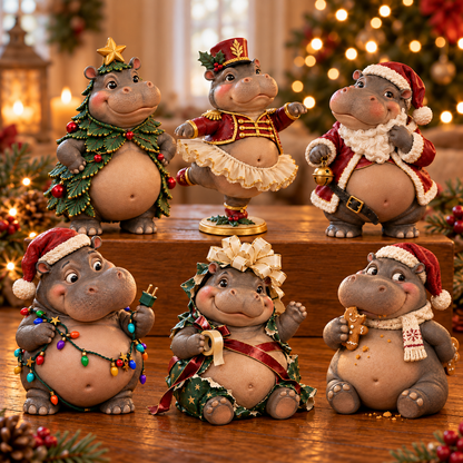 🔥🦛Merry Little Troublemakers – Christmas Hippo Collection