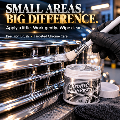 ✨ Chrome Polish Paste – 100g Metal & Chrome Polishing Paste with Application Brush for a Brilliant Mirror-Like Finish