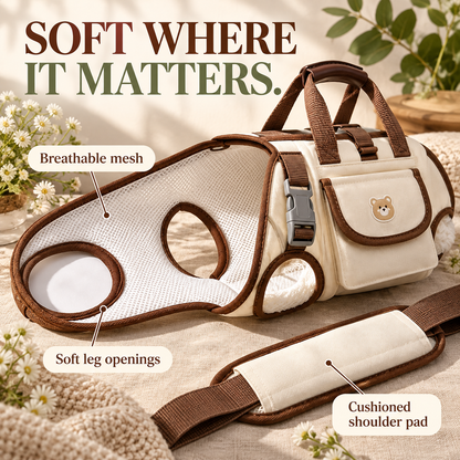 🐾 Portable Breathable Pet Carrier Sling & Bag - Hands-Free Puppy Pouch