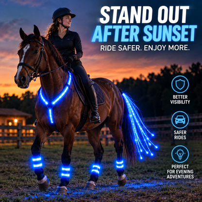 🔥Black Friday 50% OFF🏇LED Horse Night Riding Lights – Full-Body Glow Kit with Enhanced Visibility & 12 Lighting Modes✨