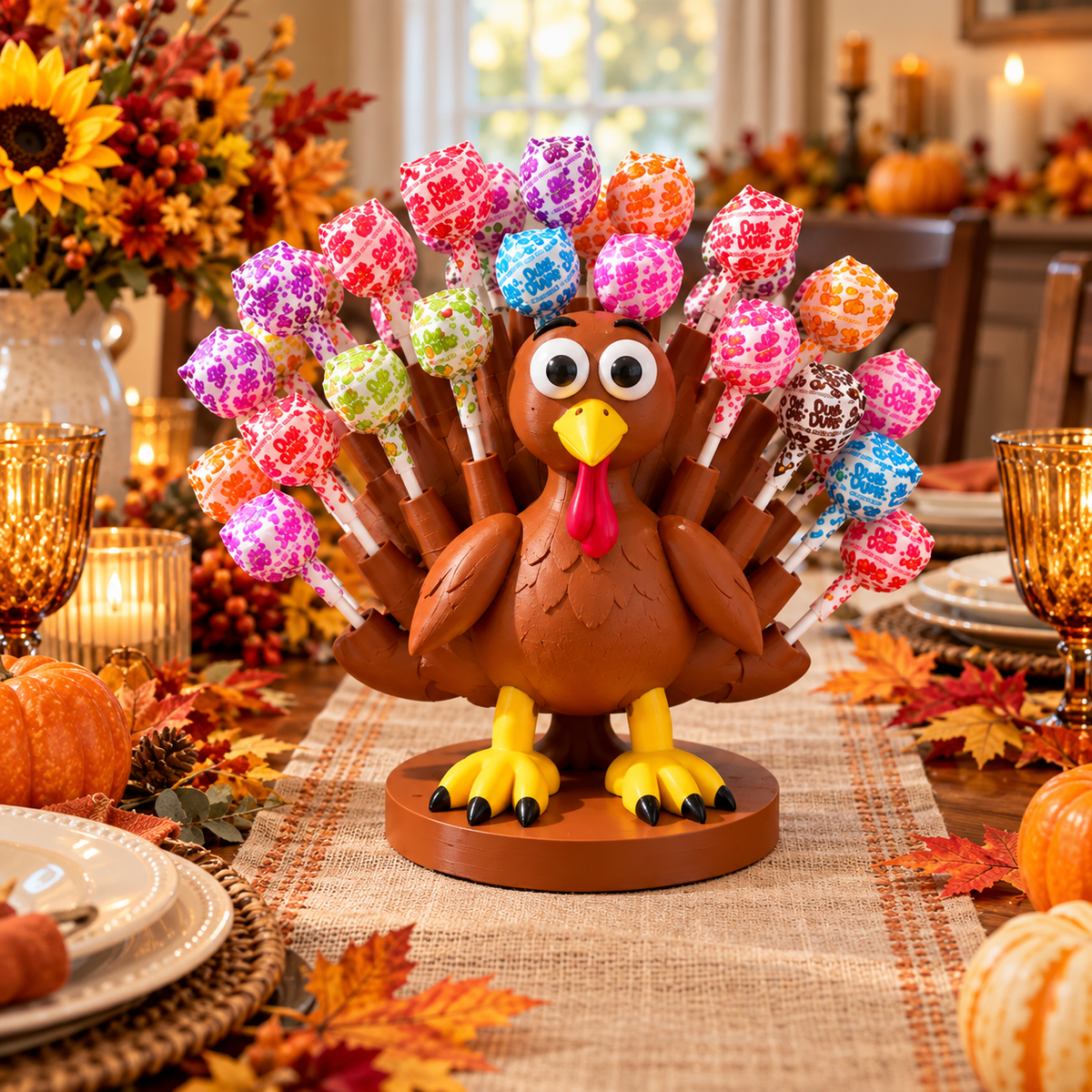 🦃 Sweet Turkey Lollipop Holder – Playful Thanksgiving Candy Display