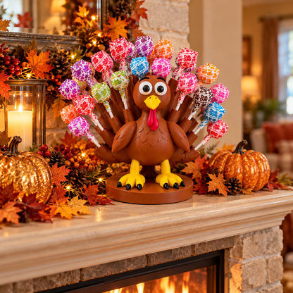 🦃 Sweet Turkey Lollipop Holder – Playful Thanksgiving Candy Display