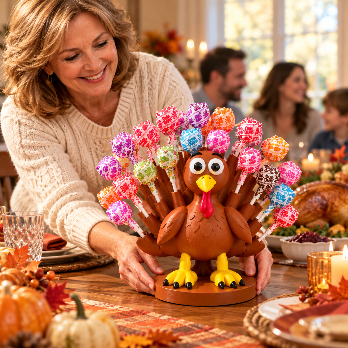 🦃 Sweet Turkey Lollipop Holder – Playful Thanksgiving Candy Display