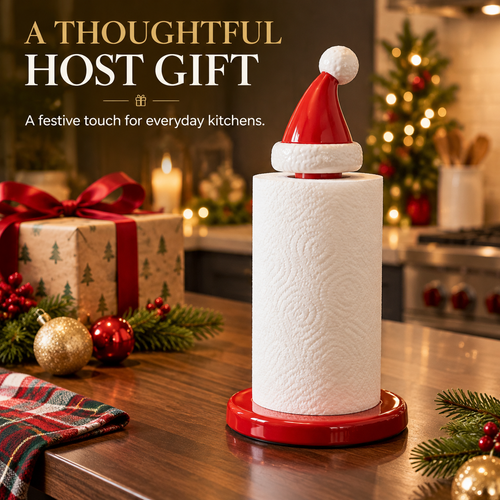 🎅 Santa Hat Christmas Paper Towel Holder | Festive Holiday Kitchen Decor 🎄