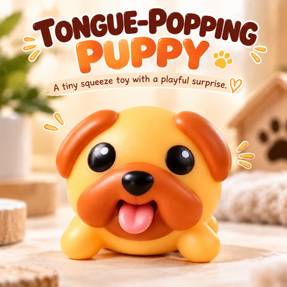 🐶 Tongue-Popping Puppy Squeeze Toy – Cute Pocket-Sized Fidget & Sensory Play Companion 🌈