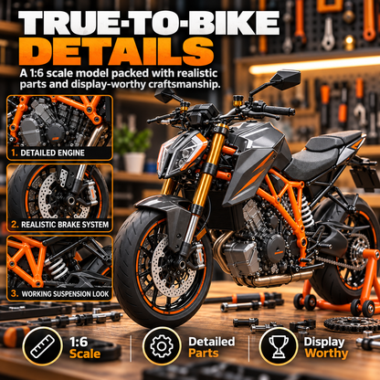 🏍️ 1:6 Scale Motorcycle Model Kit – Build-Your-Own Bike with Fuel-Powered Engine
