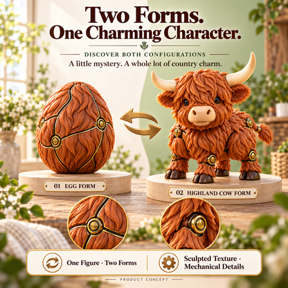 2-in-1 Transforming Highland Cow Egg – A Little Egg, a Charming Highland Surprise