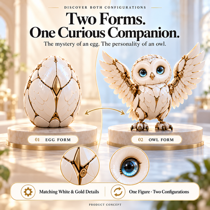 🦉 2-in-1 Transforming Mechanical Owl Egg – A Surprise to Unfold, a Companion to Display