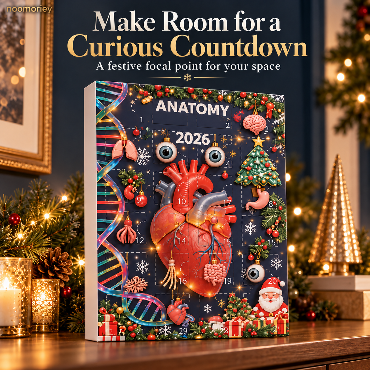 🎄 Anatomy Christmas Advent Calendar – Unique Organ-Shaped Ornaments & Holiday Surprises for Nurses, Medical Students & Science Lovers