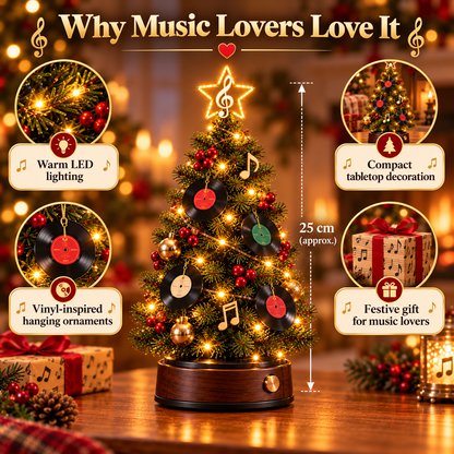 💿🎄 Vinyl Record Christmas Tree Light – Lighted Retro Holiday Tree for Music Lovers