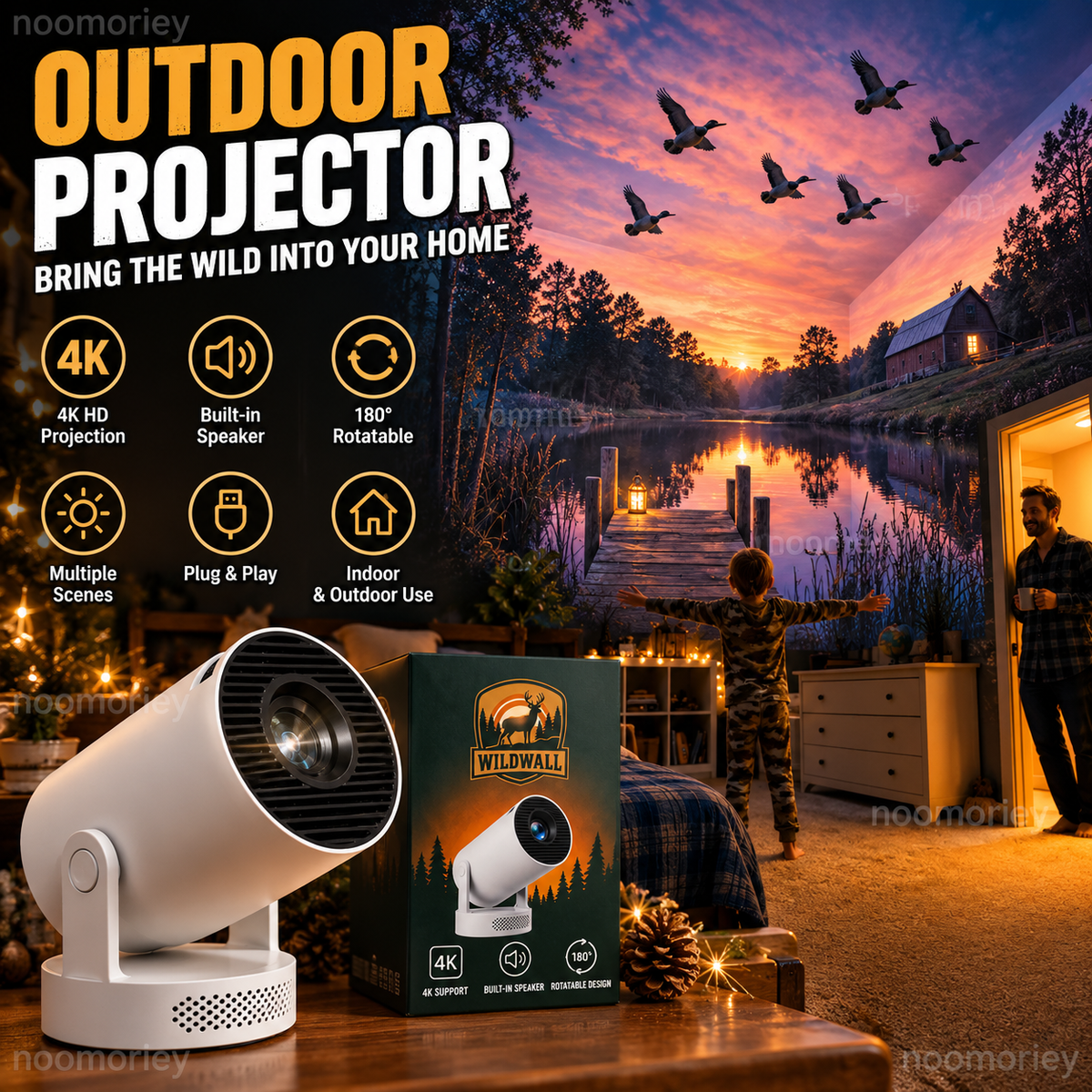 🏕️ Wildscape™ Nature Projector – Transform Any Room Into A Magical Outdoor Escape