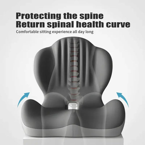 ❤️Ergonomic Memory Foam Seat Cushion with Lumbar & Back Support, Relieves Back Pain, Reduces Pressure