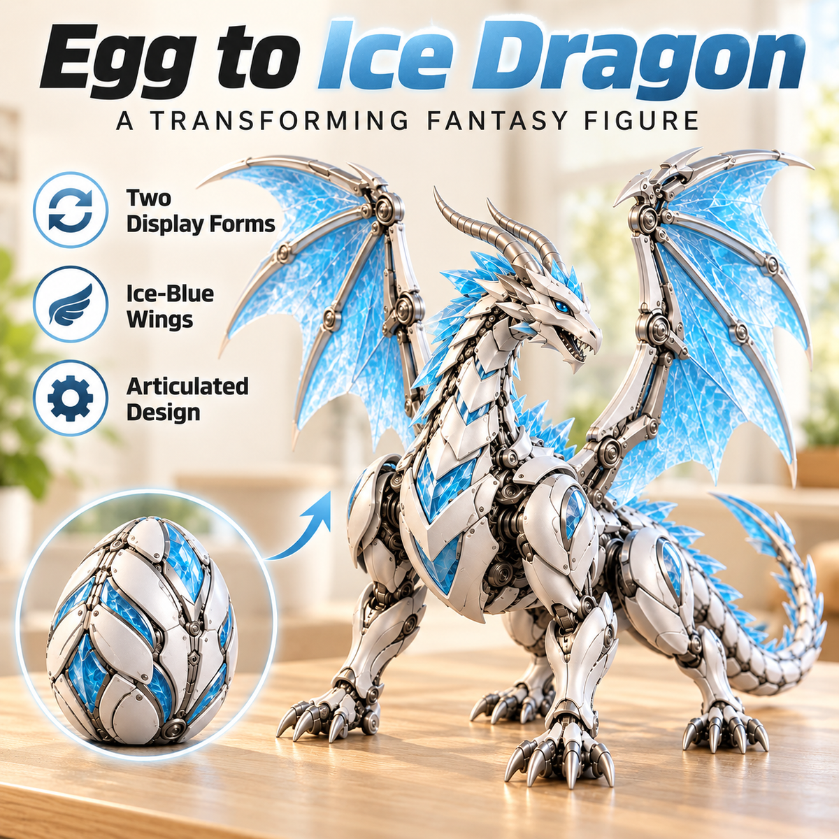 ✨2-in-1 Mythical Beast Transforming Egg Figure – 7 Fantasy Designs