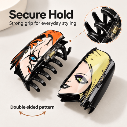 🎁Last Day Promotion 49% OFF🔥 Fun Horror Character Double-Sided Plastic Claw Hair Clips