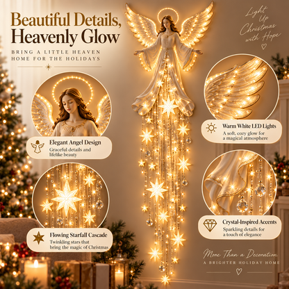 ✨✨Last Day 49% OFF✨ Angel Blessing Starfall Wall Light™ – Heavenly Christmas Wall Decor
