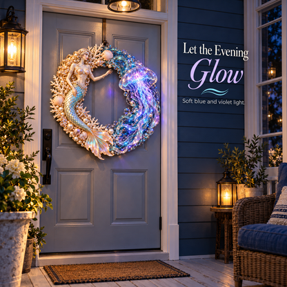 🔥Last Day 50% OFF -🧜‍♀️ Enchanted Mermaid & Glowing Jellyfish Wreath | Bring Ocean Magic Home