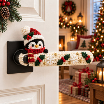 🎄 LAST DAY 50% OFF — Christmas Crochet Door Handle Covers | 6 Festive Designs