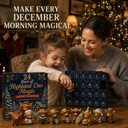 🐮 24 Days of Highland Cow Magic Advent Calendar – 24 Unique Cow Surprises