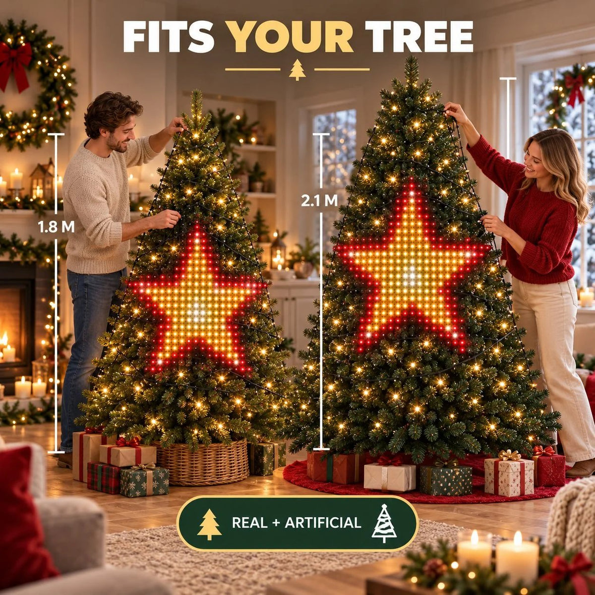 ⚡️FREE SHIPPING🔥-Smart Animated Christmas Tree Lights – App-Controlled LED Effects