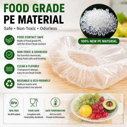🍽️ 100PCS Disposable Stretch Food Covers | Elastic Bowl Covers