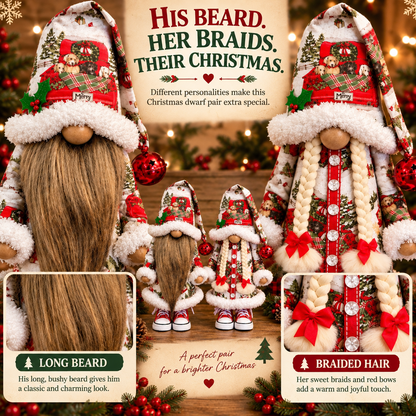 Festive Gnome Couple Figurines