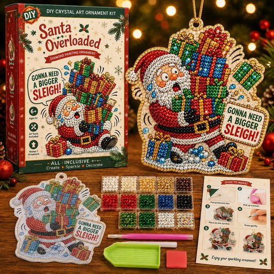 ⏰LAST DAY 57% OFF 🎄😂 Funny Christmas Pearl Diamond Art Ornament DIY Kit 💕 Beginner-Friendly