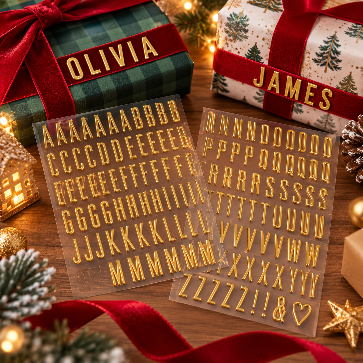 🎁✨ Personalized Gold Alphabet Stickers – Make Every Gift Extra Special!🎁✨3SETS(2PCS 1SET)